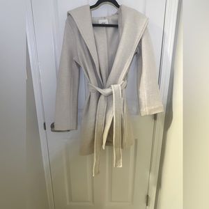 Aritzia Wilfred Wool Acre Robe Heather Bone Wrap Jacket